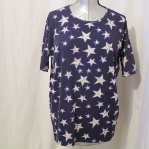 LuLaRoe 'Irma" Night Stars Hi Lo Top XS